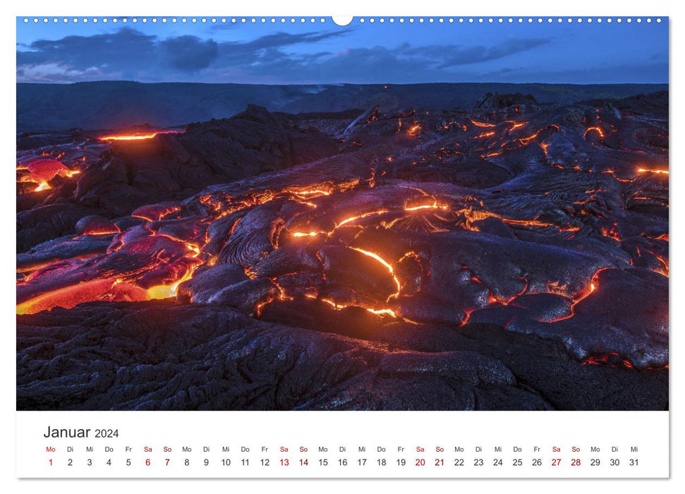 Volcans – Impressionnantes montagnes de feu (Calendrier mural CALVENDO 2024) 