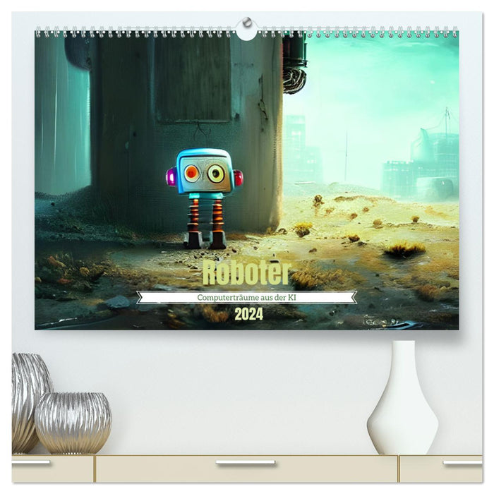 Robots - rêves informatiques de l'IA (Calendrier mural CALVENDO Premium 2024) 