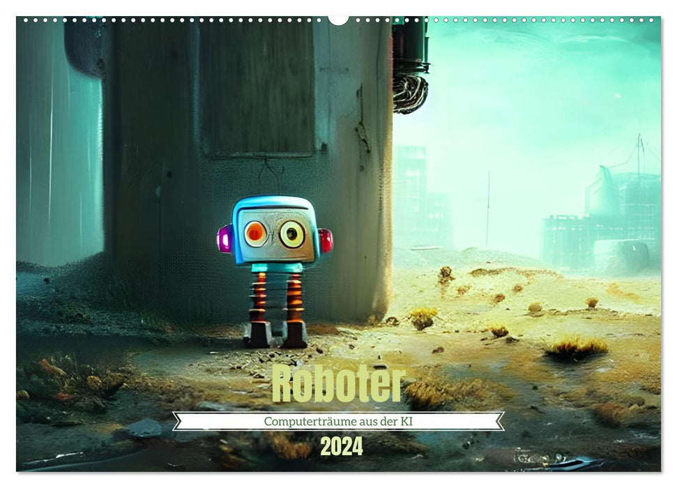 Robots - rêves informatiques de l'IA (calendrier mural CALVENDO 2024) 