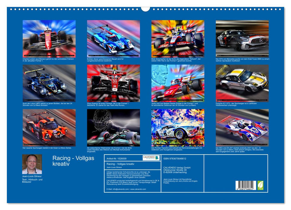 Racing - Vollgas kreativ (CALVENDO Wandkalender 2024)
