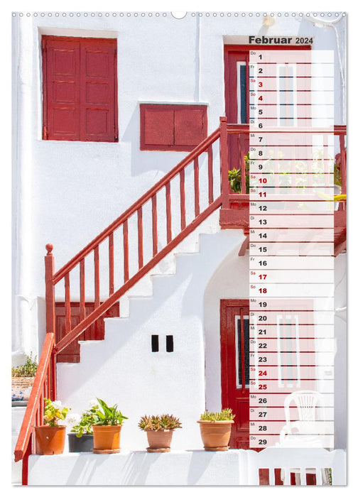 Escaliers colorés sur Mykonos – Planificateur de voyage (calendrier mural Calvendo 2024) 