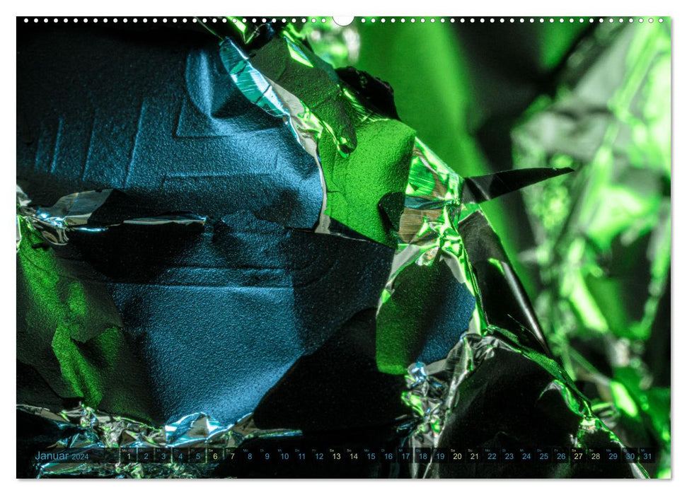 Experimentelle Makrofotografie mit Eisenpulver und Aluminiumfolie (CALVENDO Wandkalender 2024)