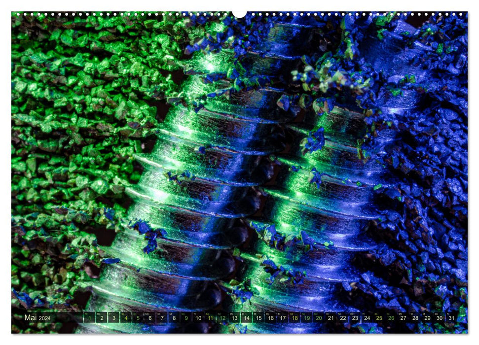 Experimentelle Makrofotografie mit Eisenpulver und Aluminiumfolie (CALVENDO Wandkalender 2024)