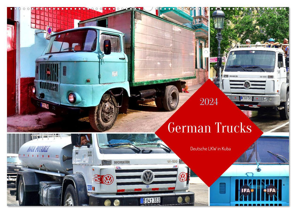 German Trucks - Camions allemands à Cuba (calendrier mural CALVENDO 2024) 
