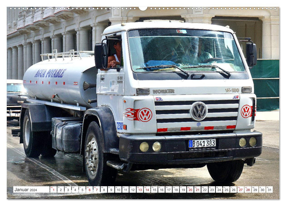 German Trucks - Deutsche LKW in Kuba (CALVENDO Wandkalender 2024)