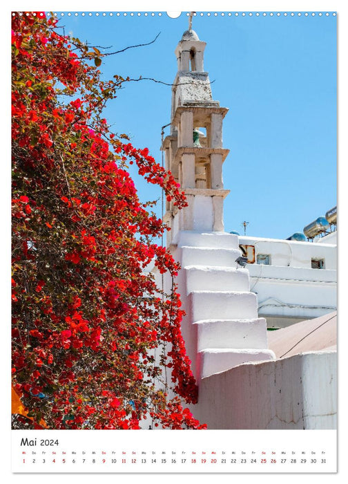 Monter et descendre les escaliers dans les rues de la vieille ville de Mykonos (calendrier mural CALVENDO 2024) 