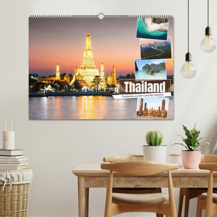 Thaïlande - cartes postales du pays du sourire (calendrier mural CALVENDO 2024) 