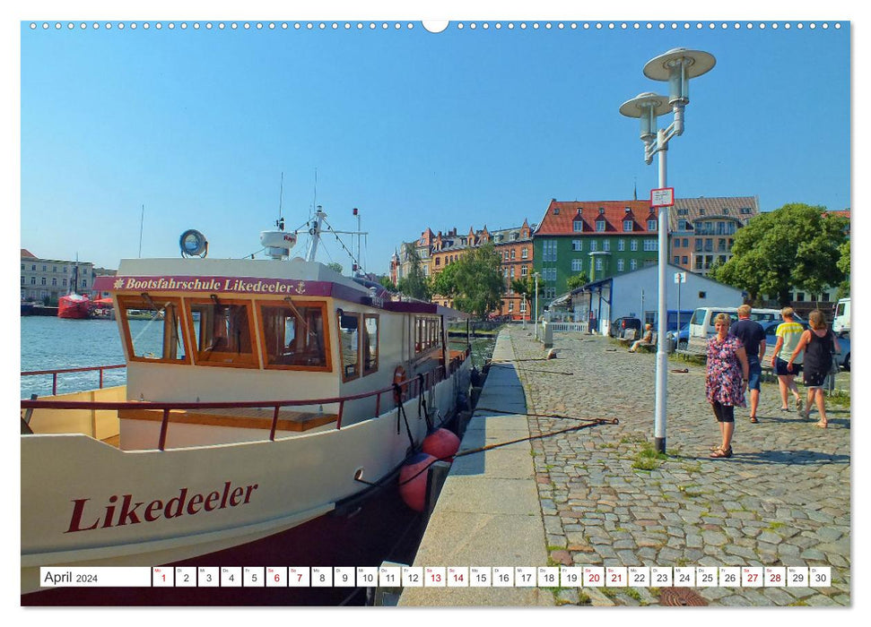 Ville hanséatique de Stralsund – Une journée d'été sur la côte de la mer Baltique en Poméranie occidentale (Calendrier mural CALVENDO Premium 2024) 