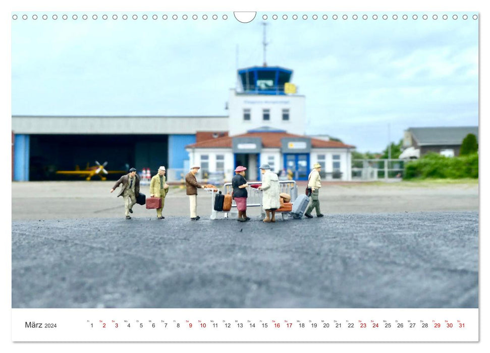 Suivez-moi et amusez-vous les petits gens à l'aéroport (calendrier mural CALVENDO 2024) 