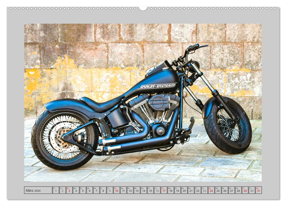 Vélos vintage. Fantastiques motos anciennes (Calvendo Premium Wall Calendar 2024) 