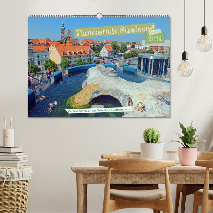 Ville hanséatique de Stralsund - Une journée d'été sur la côte de la mer Baltique en Poméranie occidentale (calendrier mural CALVENDO 2024) 