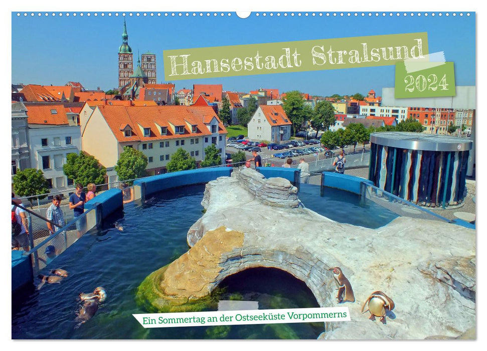 Ville hanséatique de Stralsund - Une journée d'été sur la côte de la mer Baltique en Poméranie occidentale (calendrier mural CALVENDO 2024) 