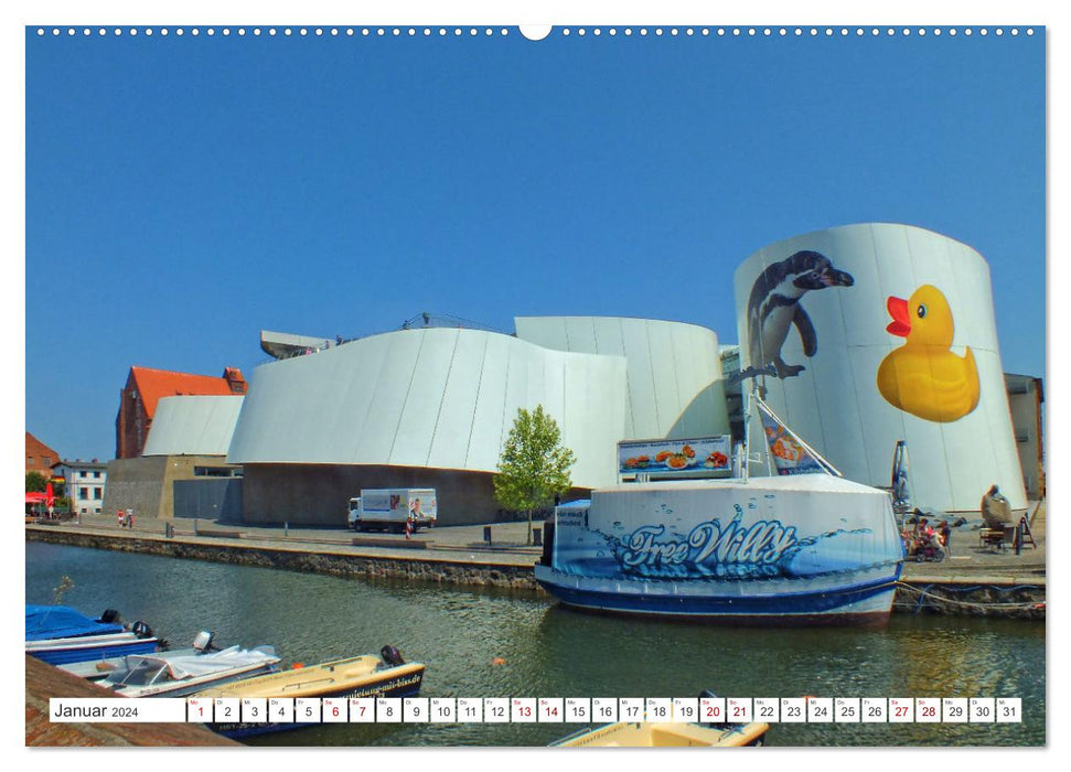 Ville hanséatique de Stralsund - Une journée d'été sur la côte de la mer Baltique en Poméranie occidentale (calendrier mural CALVENDO 2024) 