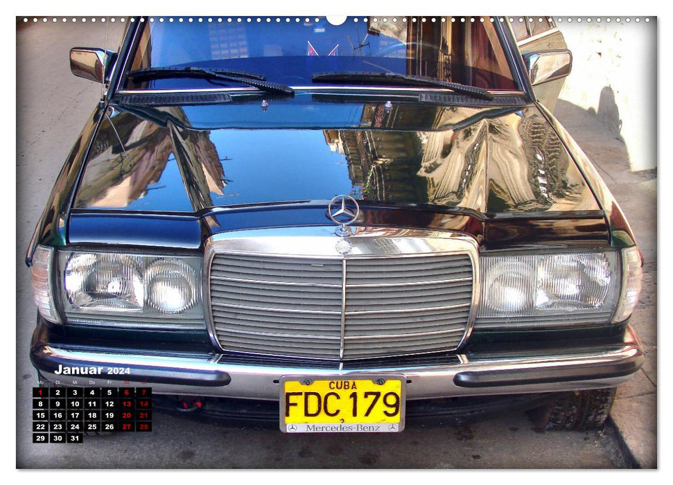 Voitures avec une étoile - Mercedes-Benz à Cuba (calendrier mural CALVENDO 2024) 