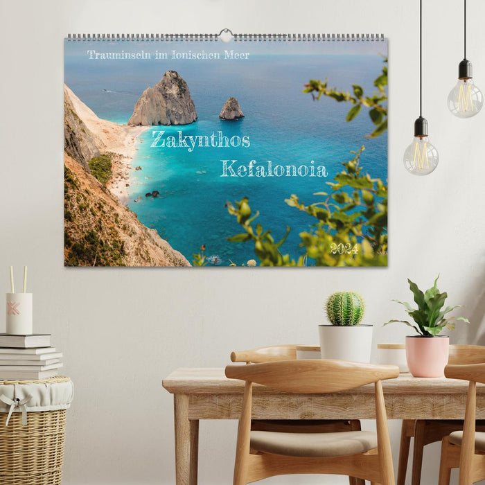 Zakynthos und Kefalonia Trauminseln im Ionischen Meer (CALVENDO Wandkalender 2024)