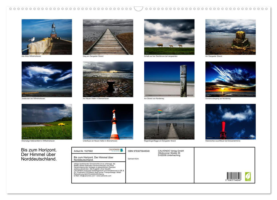 To the horizon. The sky over northern Germany. (CALVENDO wall calendar 2024) 