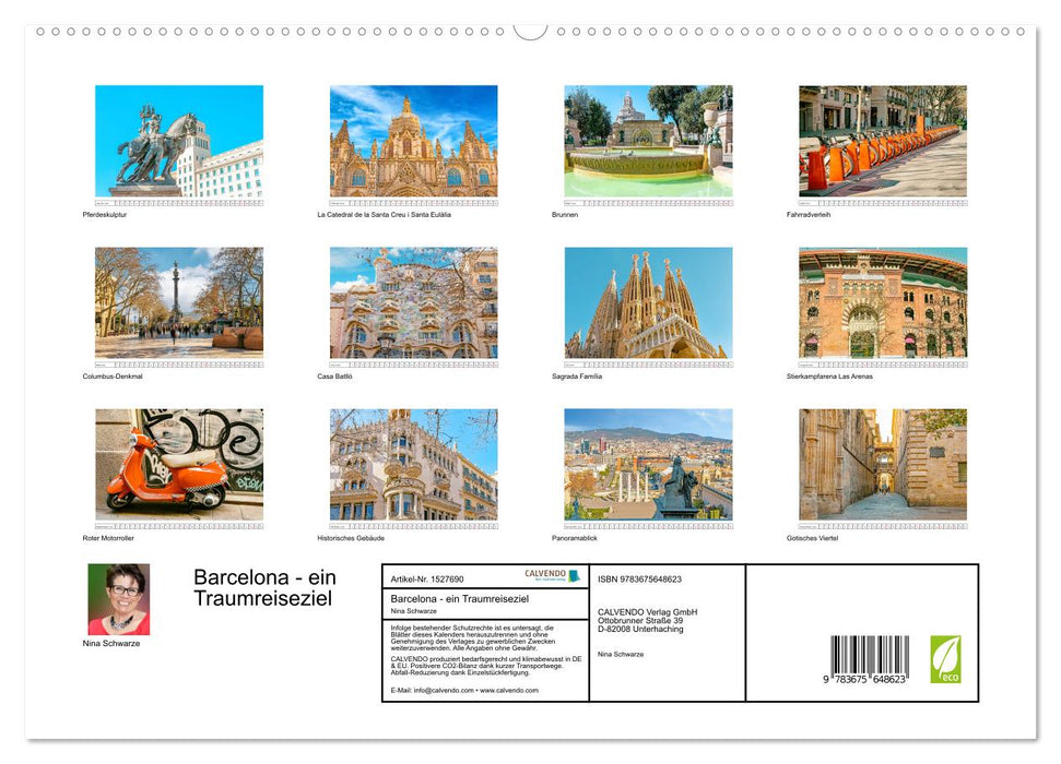 Barcelone - une destination de voyage de rêve (Calendrier mural CALVENDO Premium 2024) 