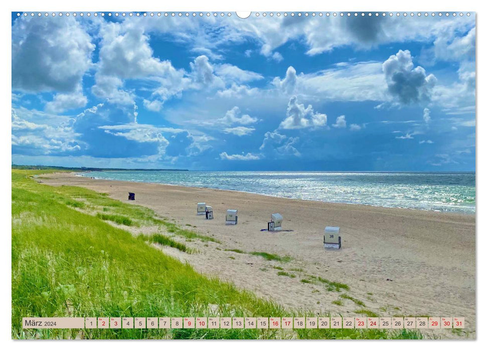 Fischland between the Baltic Sea and Bodden (CALVENDO wall calendar 2024) 