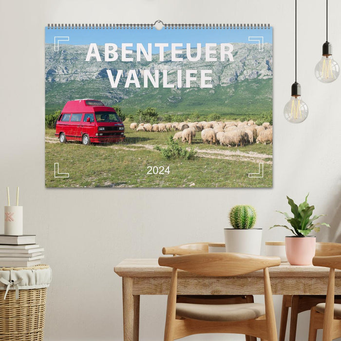 Adventure Vanlife - Happy on the Road (CALVENDO Wall Calendar 2024) 
