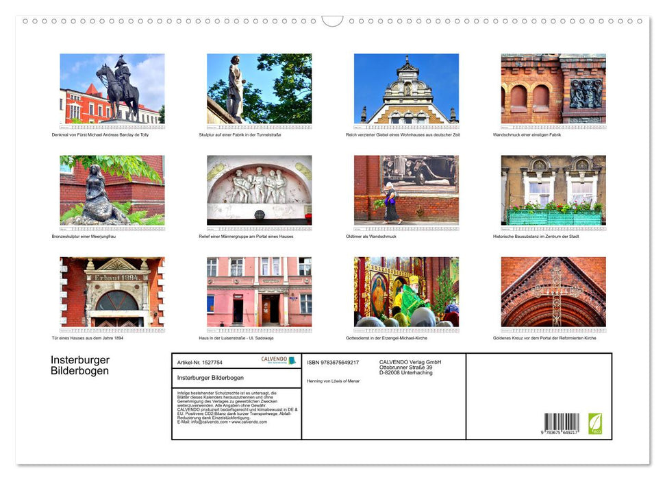 Insterburg picture sheet (CALVENDO wall calendar 2024) 