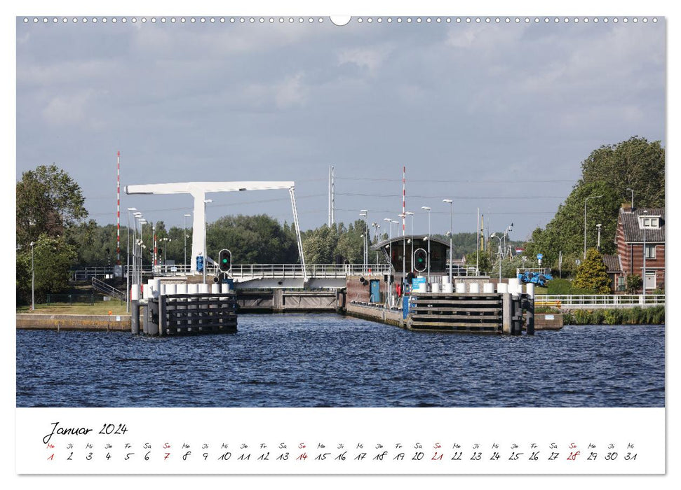 Boat and Bike South Holland (CALVENDO Premium Wall Calendar 2024) 