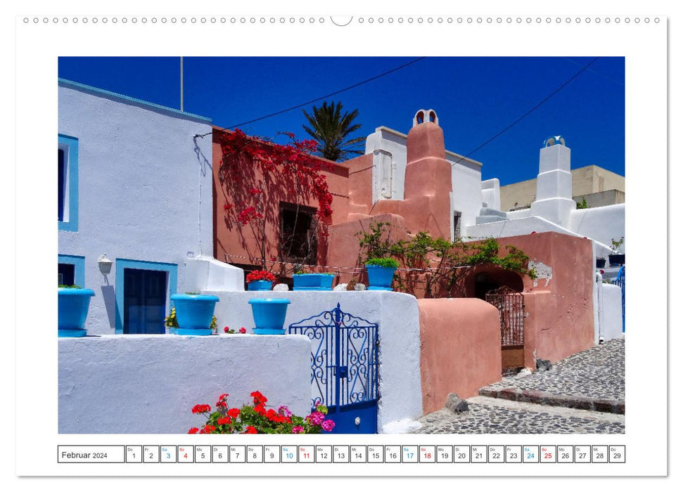 Dream island of Santorini (CALVENDO Premium Wall Calendar 2024) 