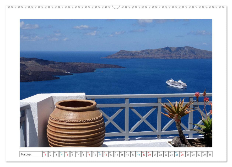 Dream island of Santorini (CALVENDO Premium Wall Calendar 2024) 