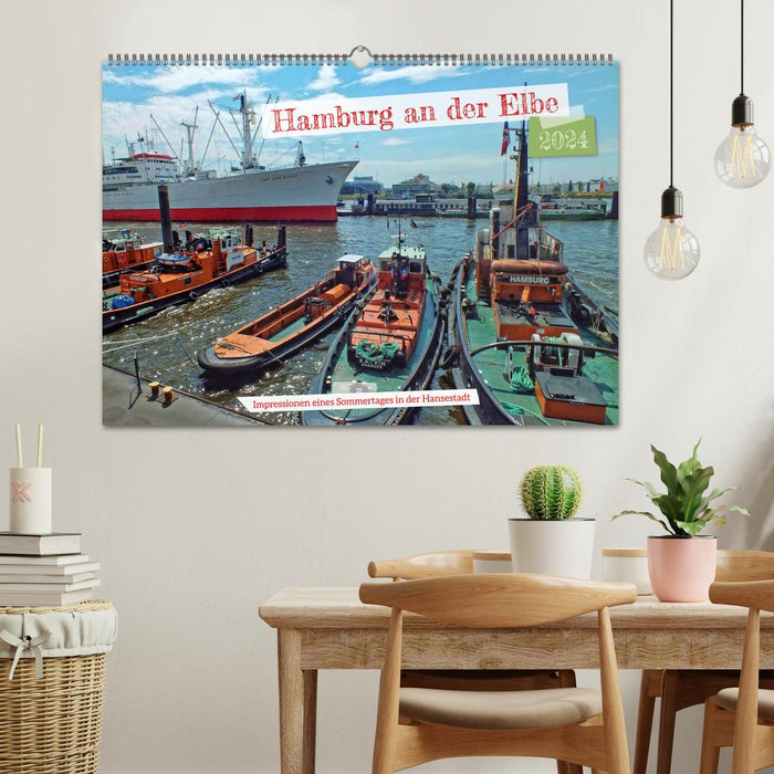 Hamburg on the Elbe – Impressions of a summer day in the Hanseatic city (CALVENDO wall calendar 2024) 