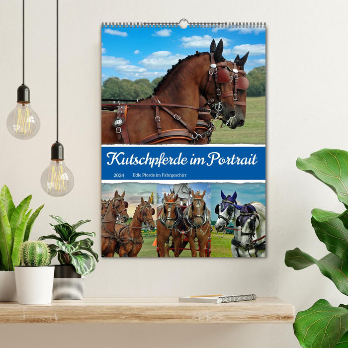 Kutschpferde im Portait (CALVENDO Wandkalender 2024)