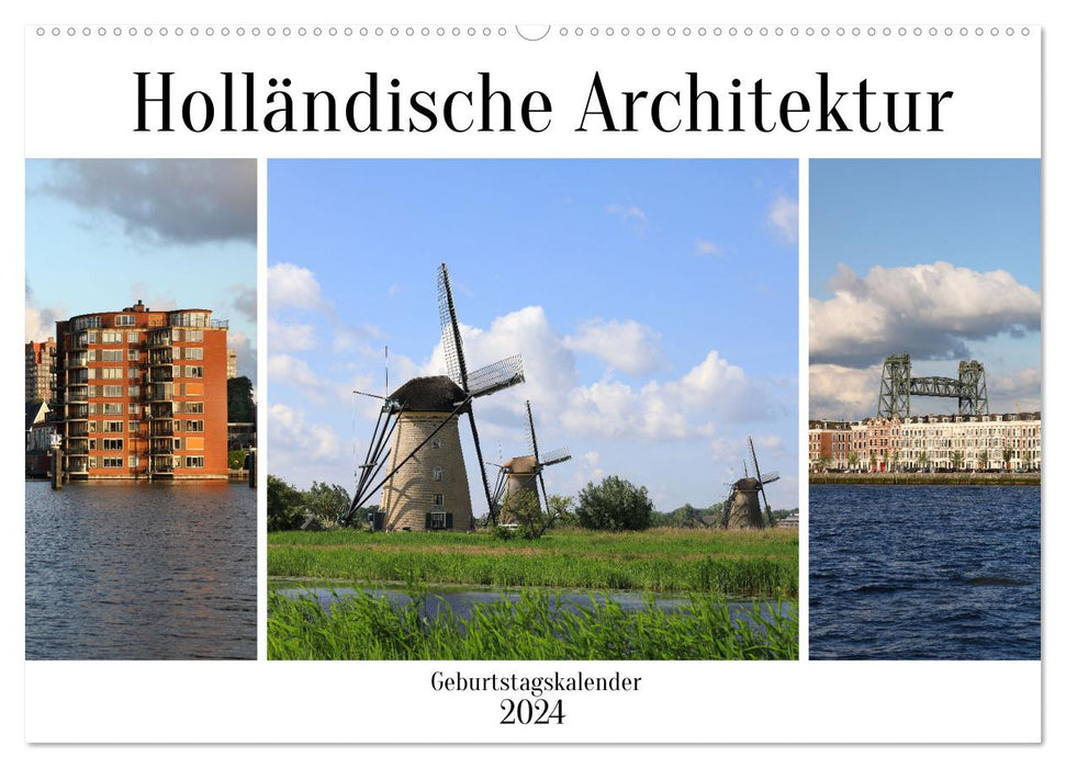 Holländische Architektur Geburtstagskalender (CALVENDO Wandkalender 2024)