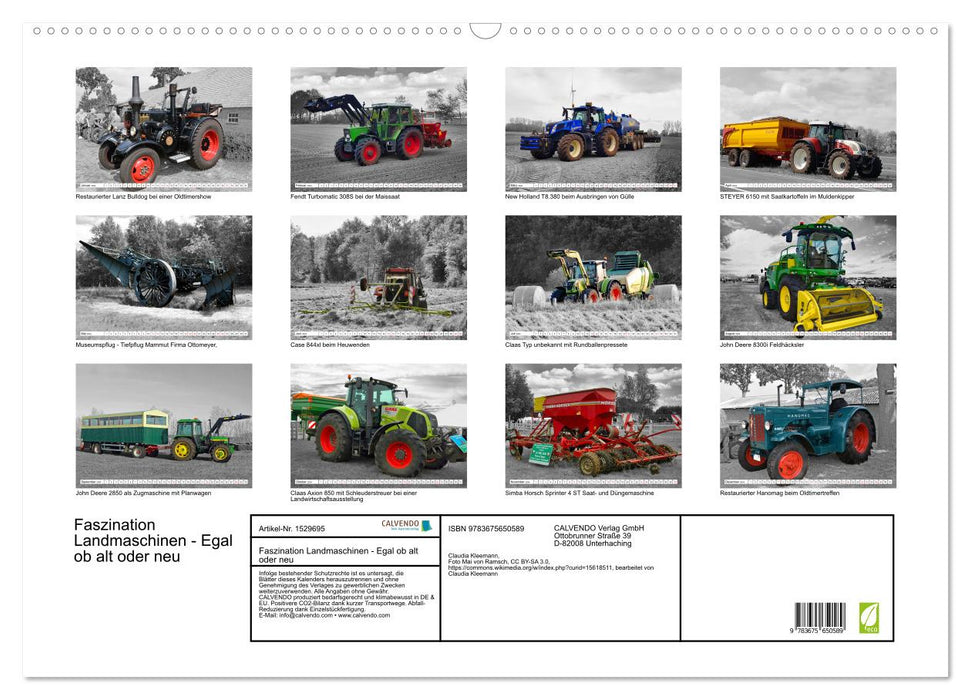 Faszination Landmaschinen - Egal ob alt oder neu (CALVENDO Wandkalender 2024)