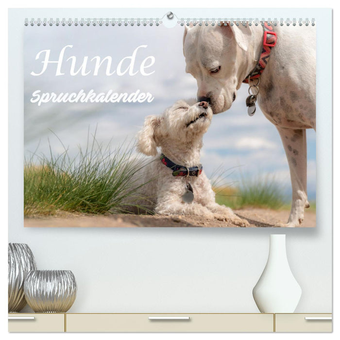 Hunde Spruchkalender (CALVENDO Premium Wandkalender 2024)