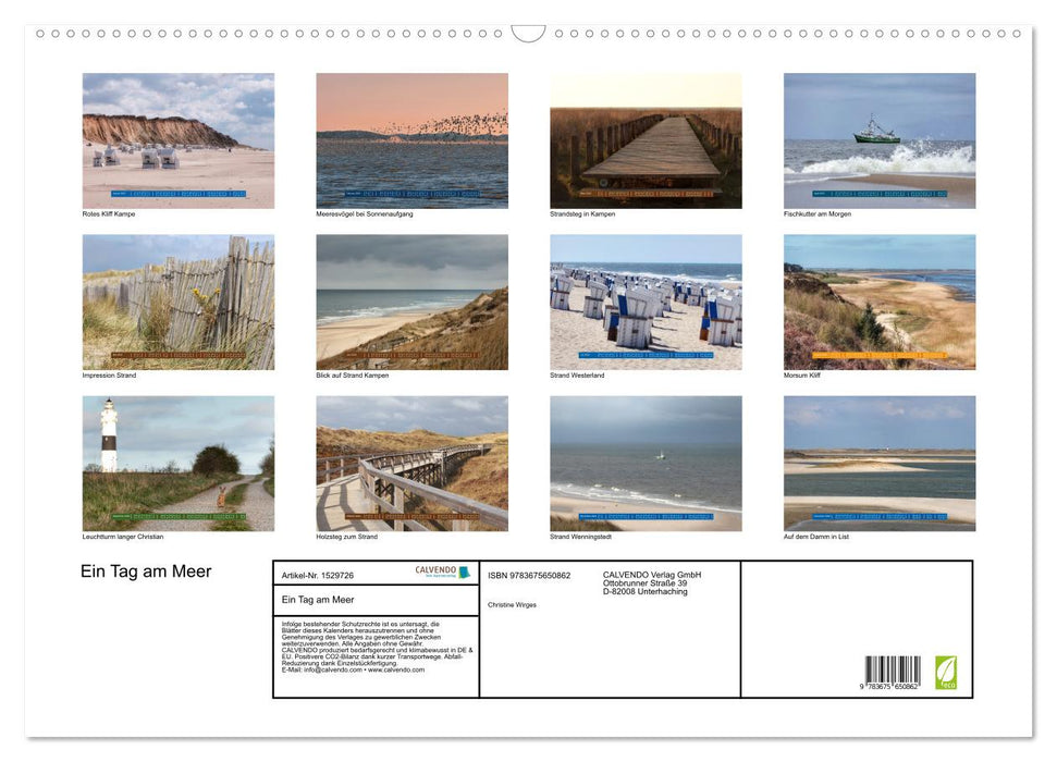 Ein Tag am Meer - Impressionen von der Insel Sylt (CALVENDO Wandkalender 2024)