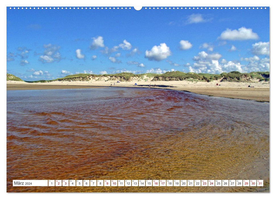 Vacances d'été - Sur la plage de la mer du Nord au Danemark (calendrier mural CALVENDO 2024) 