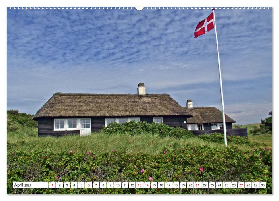 Vacances d'été - Sur la plage de la mer du Nord au Danemark (calendrier mural CALVENDO 2024) 