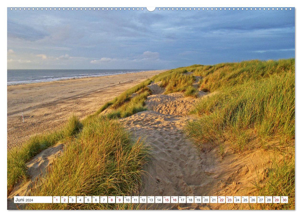 Vacances d'été - Sur la plage de la mer du Nord au Danemark (calendrier mural CALVENDO 2024) 