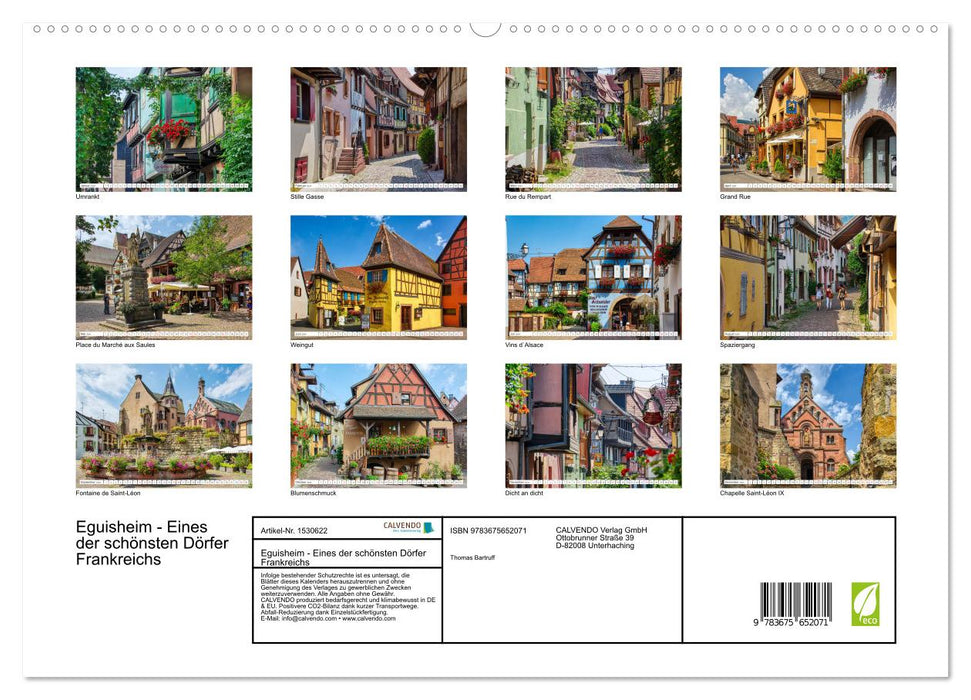 Eguisheim - One of the most beautiful villages in France (CALVENDO Premium Wall Calendar 2024) 