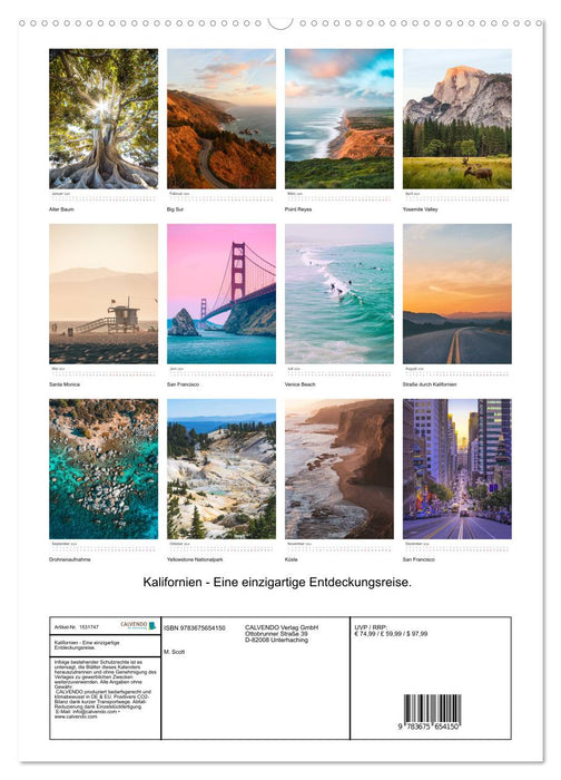 Kalifornien - Eine einzigartige Entdeckungsreise. (CALVENDO Premium Wandkalender 2024)