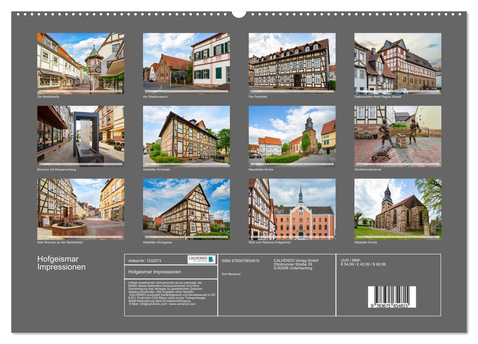 Impressions Hofgeismar (calendrier mural CALVENDO 2024) 