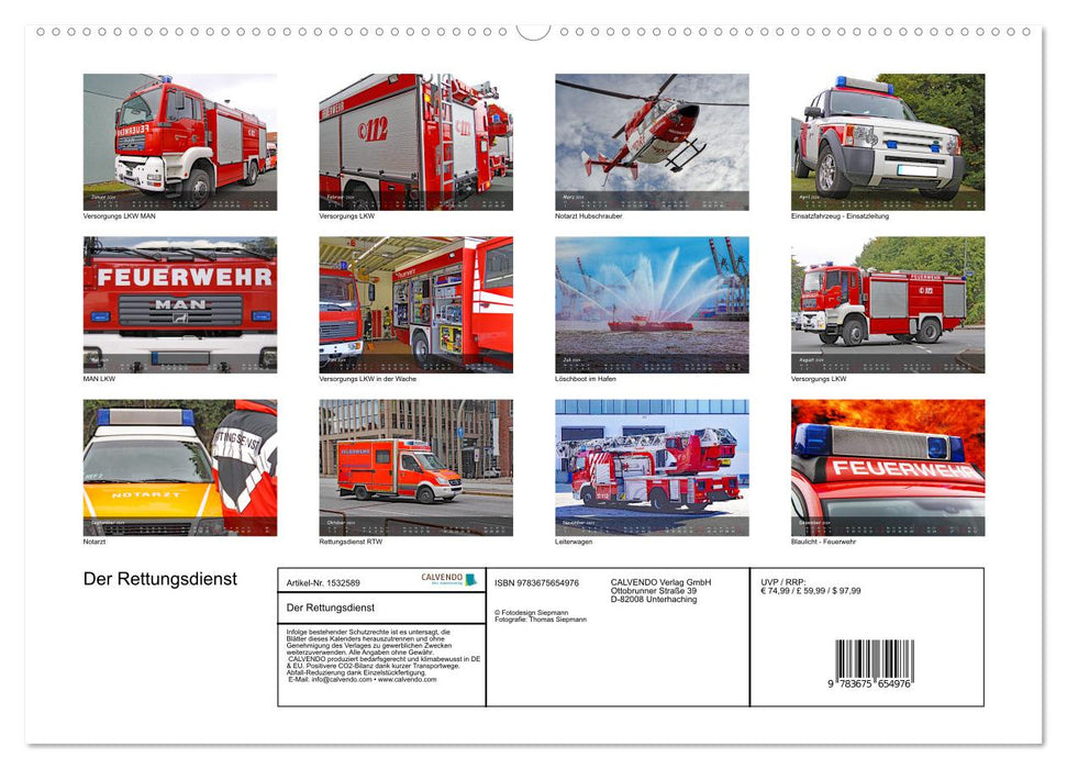 Der Rettungsdienst (CALVENDO Premium Wandkalender 2024)