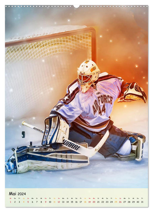 Passion du hockey sur glace (Calendrier mural CALVENDO Premium 2024) 