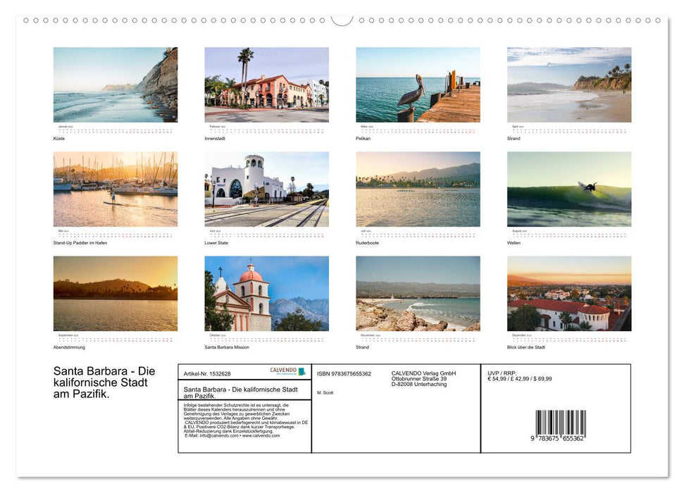 Santa Barbara - The Californian city on the Pacific. (CALVENDO wall calendar 2024) 