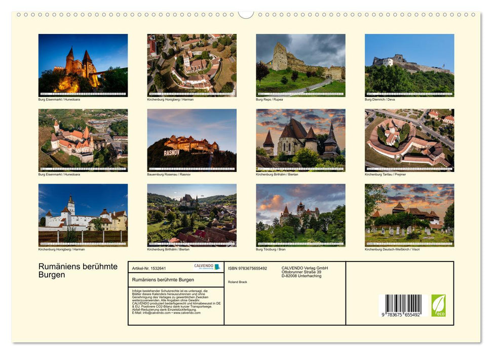 Romania's famous castles (CALVENDO Premium Wall Calendar 2024) 
