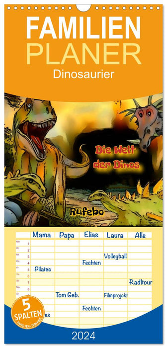 Le monde des dinosaures (Agenda familial CALVENDO 2024) 