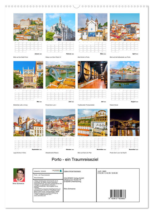 Porto - a dream travel destination (CALVENDO wall calendar 2024) 