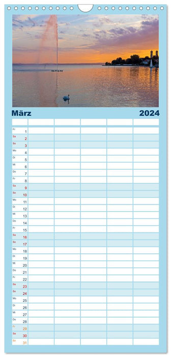 Bodensee - Traumlandschaften am Wasser (CALVENDO Familienplaner 2024)