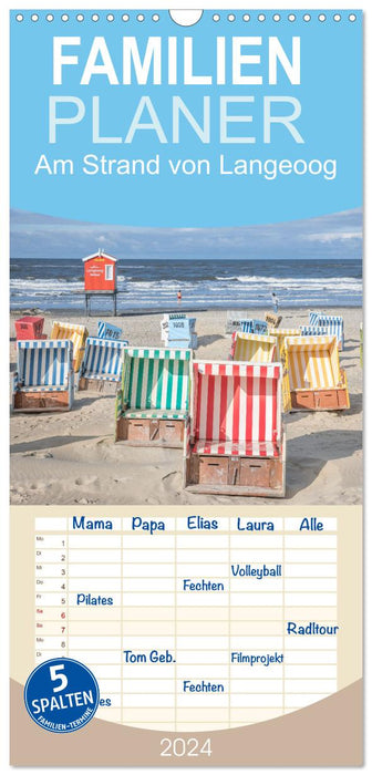 Sur la plage de Langeoog (Agenda familial CALVENDO 2024) 