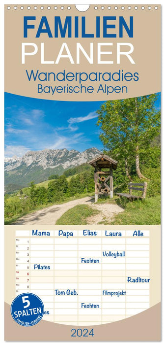Wanderparadies Bayerische Alpen (CALVENDO Familienplaner 2024)