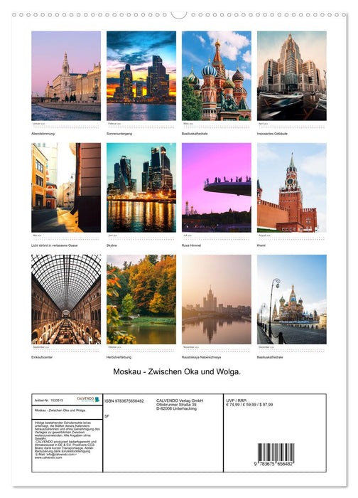 Moscow - Between Oka and Volga. (CALVENDO Premium Wall Calendar 2024) 