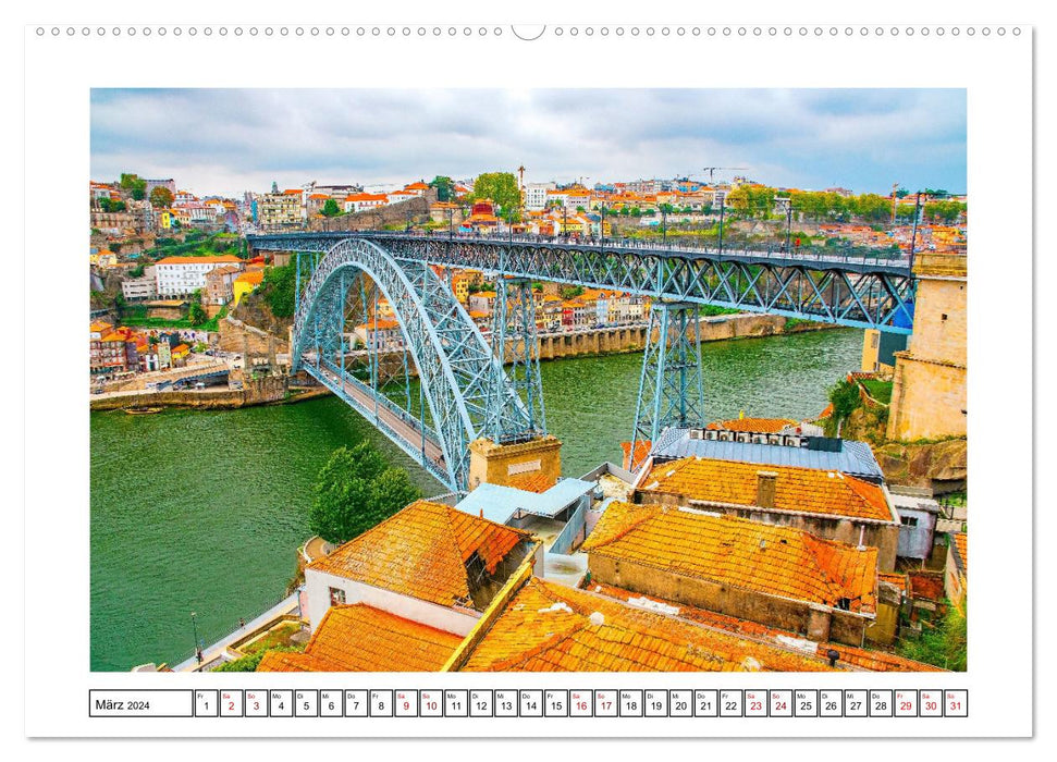 Porto - city on the Rio Douro (CALVENDO Premium Wall Calendar 2024) 